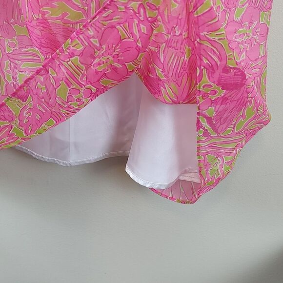Lilly Pulitzer Silk Clare Dress Daiquiri Pin Secret Garden Print Size 6 - Picture 7 of 11
